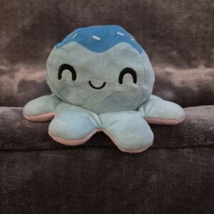 TeeTurtle reversible Octopus Plush--Happy/Pink, Sad/Blue